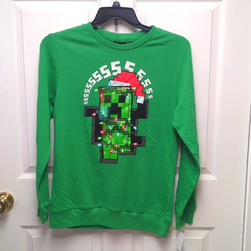 New XL Mad Engine MineCraft Creeper Christmas Shirt